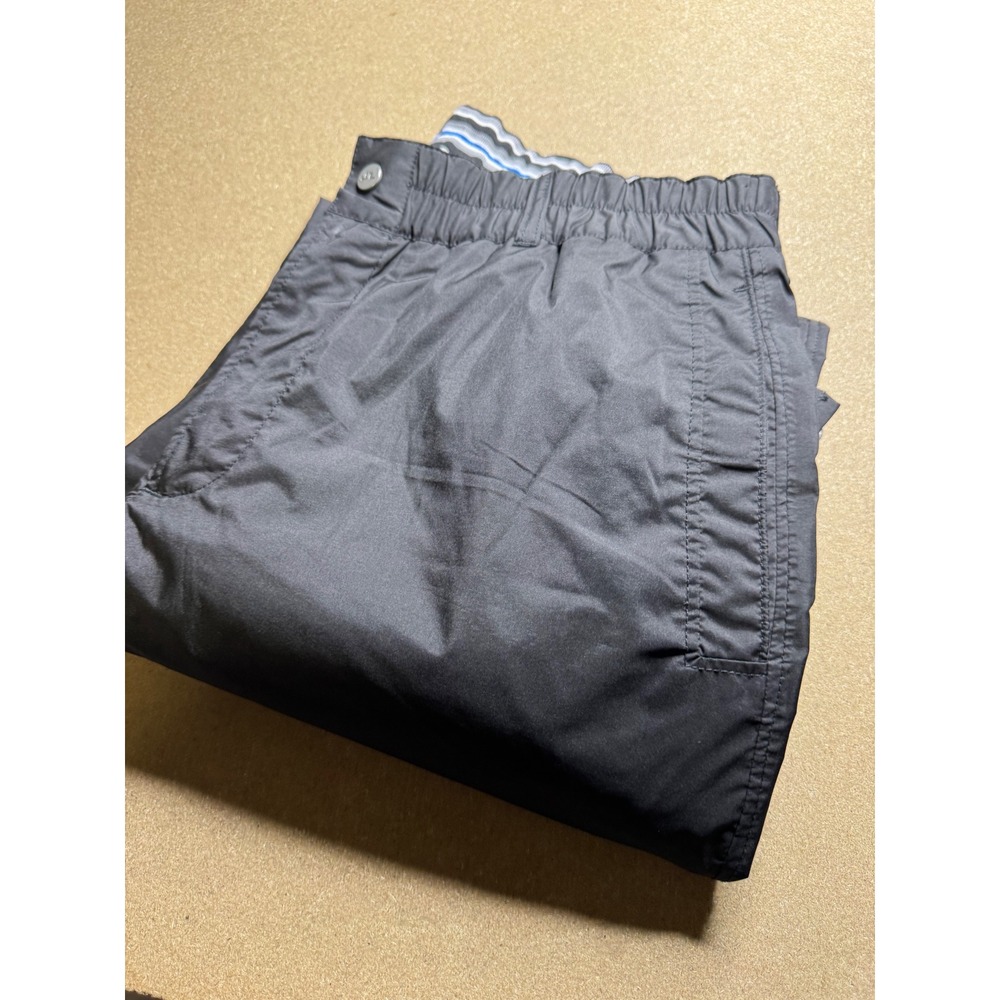 J.Lindeberg Mens Black Technical Golf Rain Pants Elastic Waist Adjustable Hem